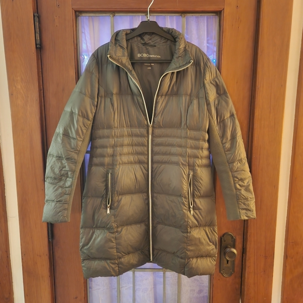 BCBG women's long down jacket